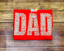 Load image into Gallery viewer, Dad Word Cloud (white text)
